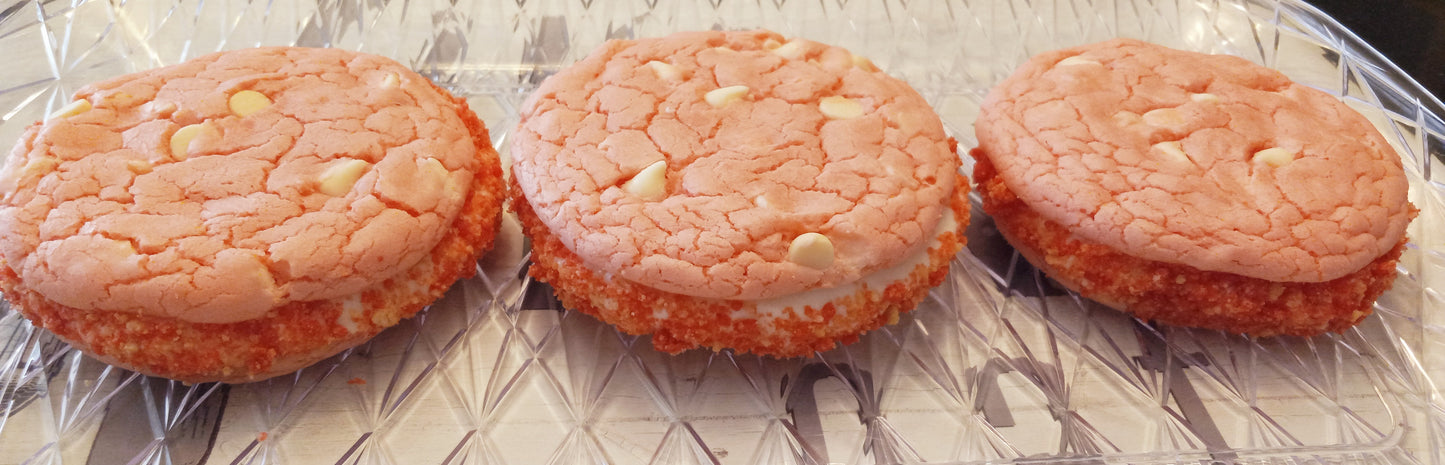Strawberry crunch cheesecake sandwich cookies