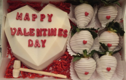 Breakable heart with strawberries